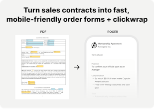 Remplacez les PDFs encombrants par un parcours de signature simplifié et des termes essentiels de contrat.