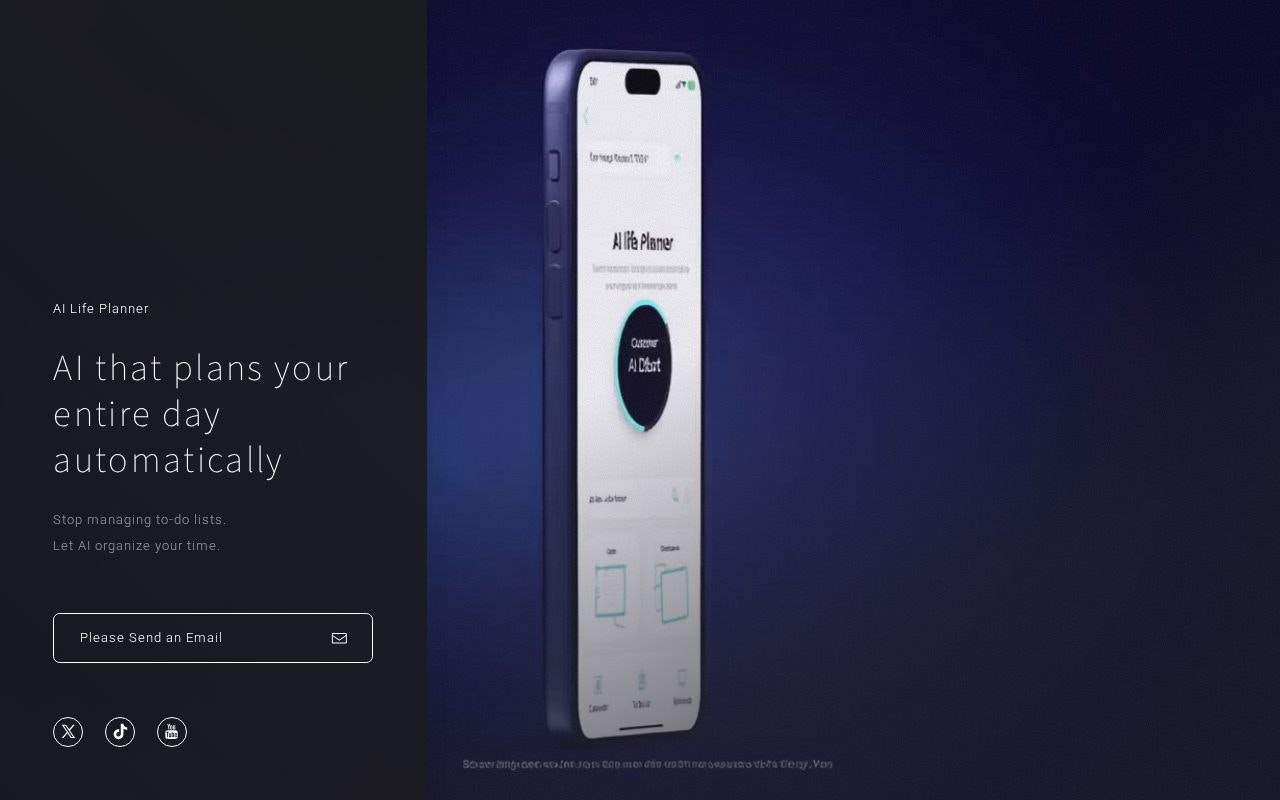 AI plans your entire life - Main product screenshot demonstrating key features and user interface