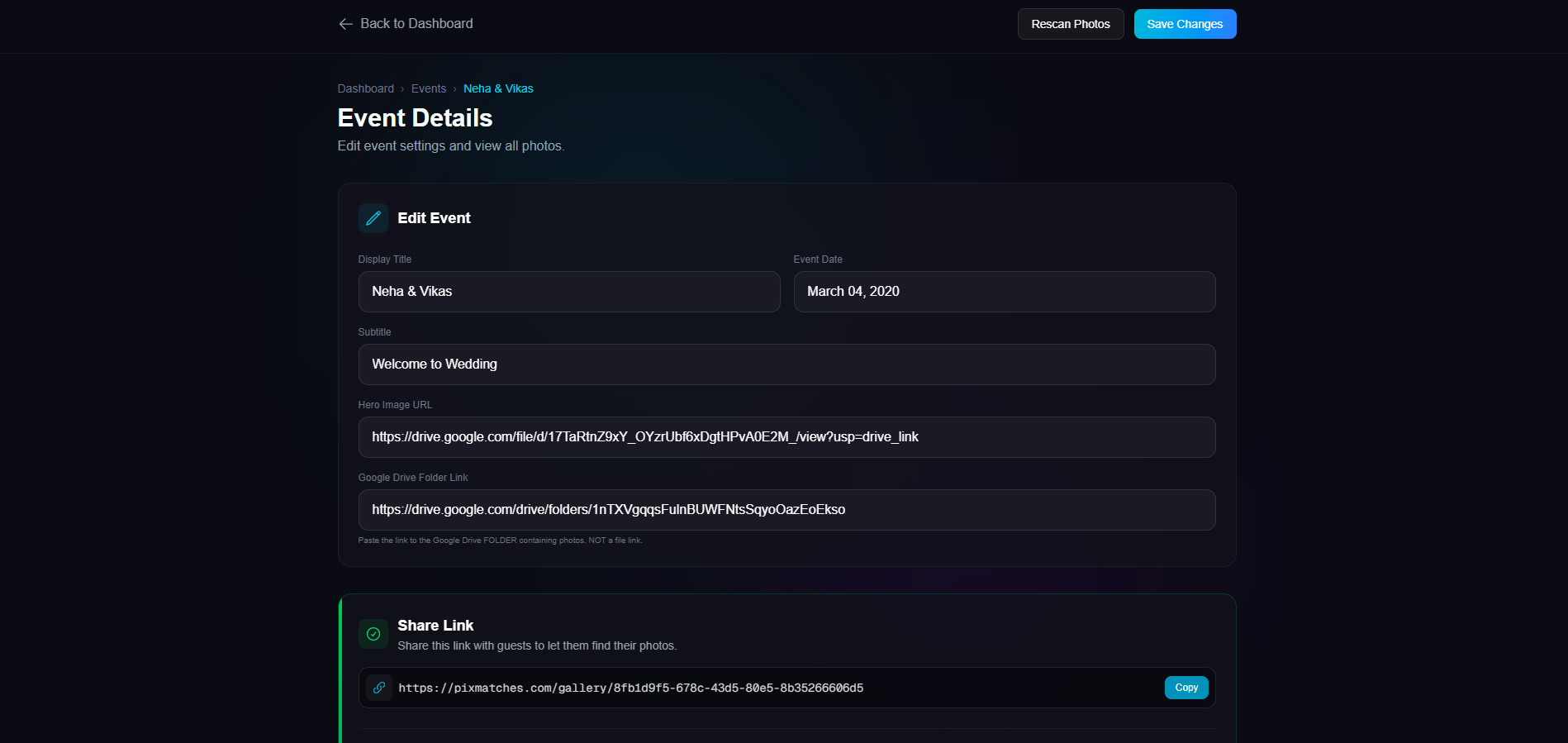 PixMatches - Screenshot 2 showing product features and functionality