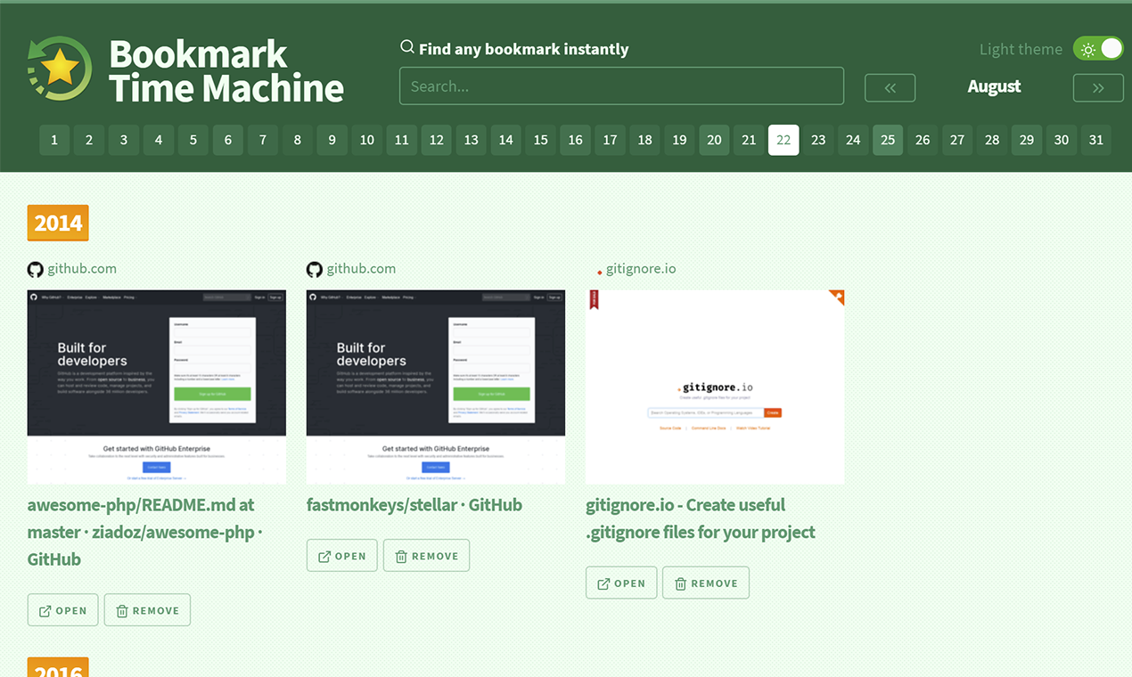 Bookmark Time Machine gallery image