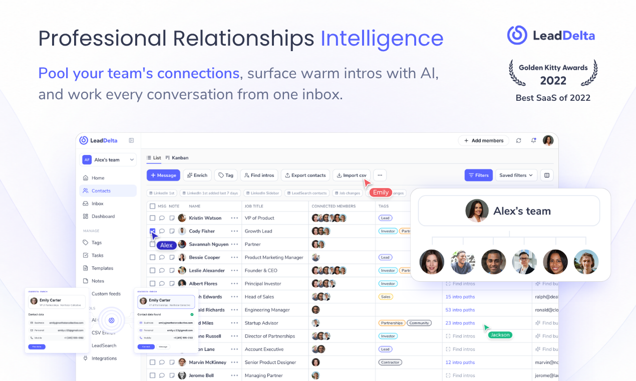 LeadDelta 5.0: AI Warm Intros + AI Inbox gallery image
