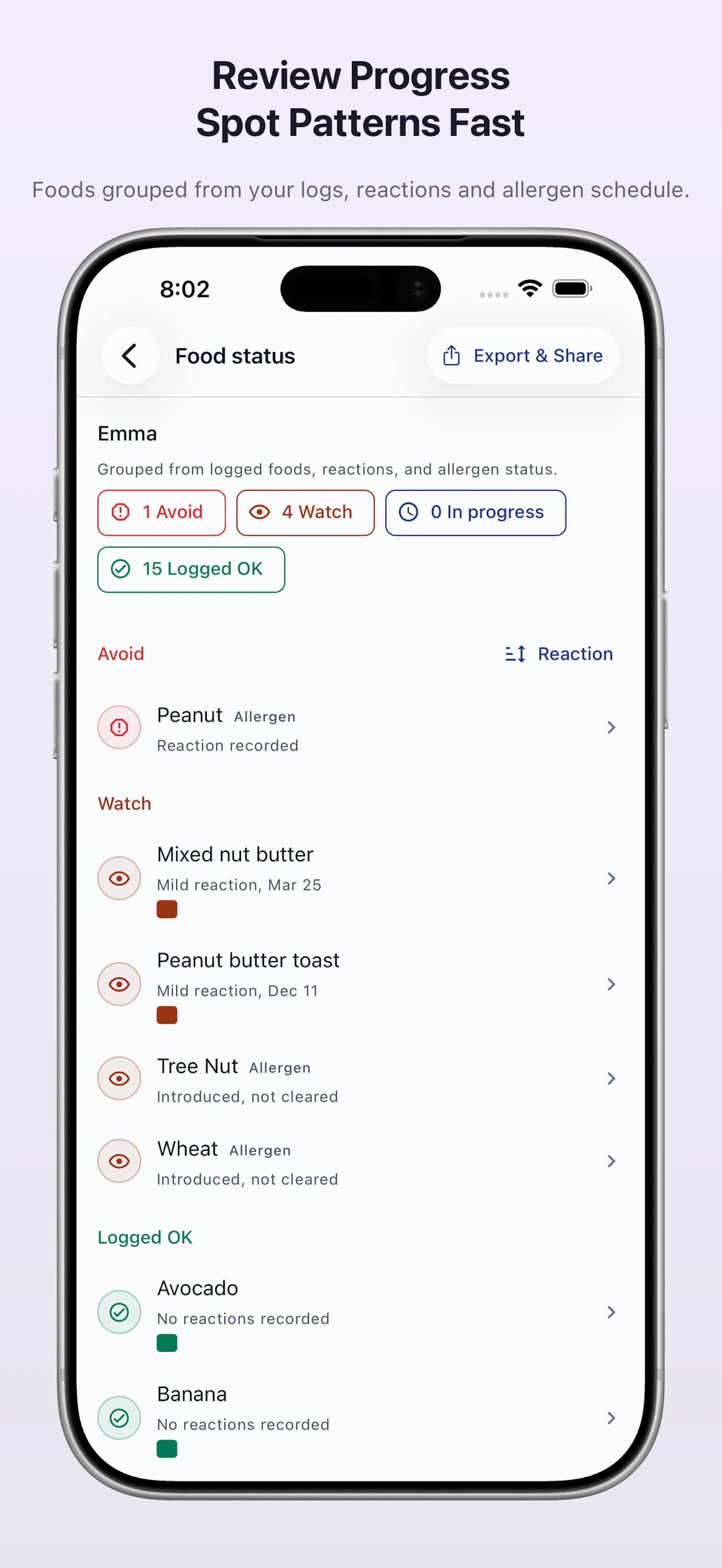 Log: Baby Solid Food & Allergy screenshot 4
