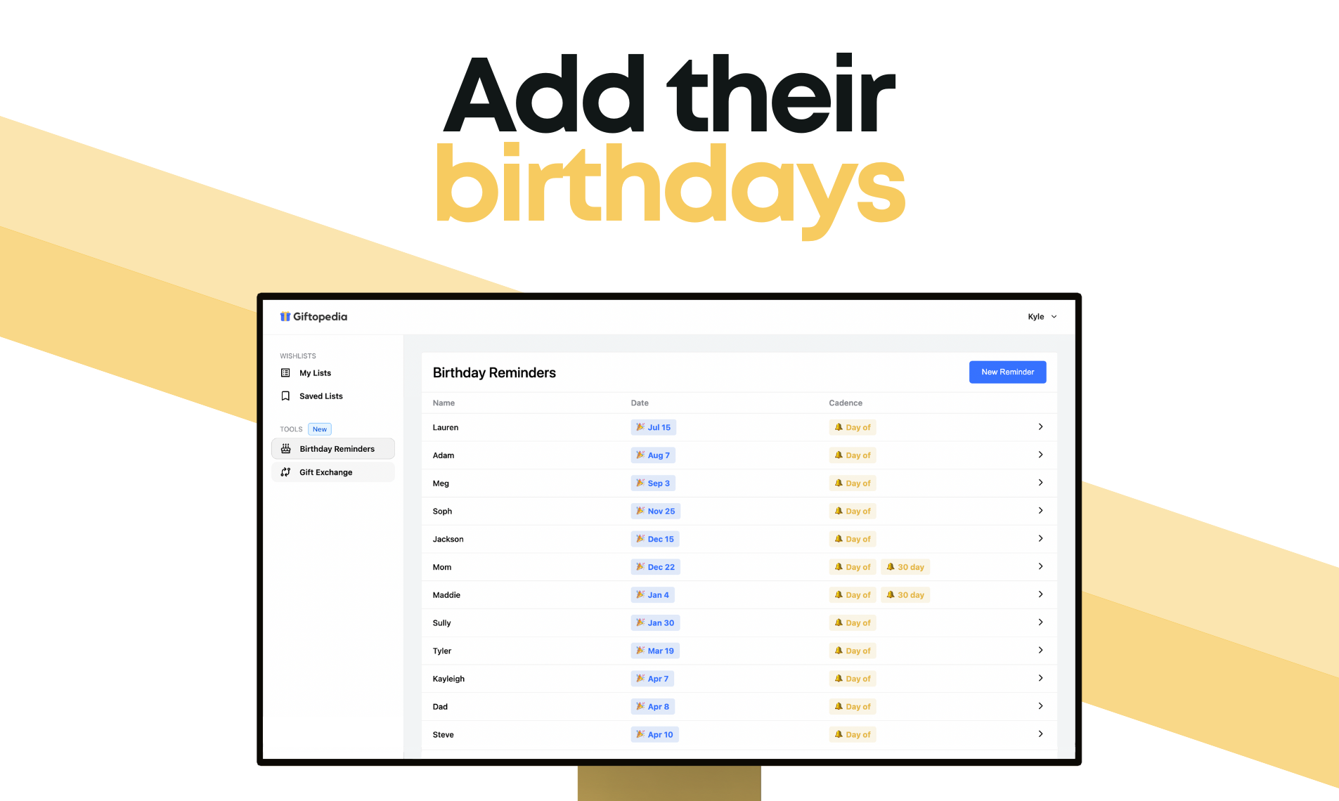 Giftopedia doğum günü hatırlatıcıları - Asla başka bir doğum gününü unutmayın, metin hatırlatıcılar alın medya 2