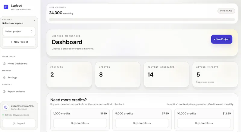 Logfeed screenshot 4