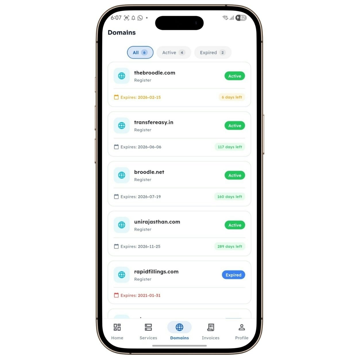 WHMCS Client Area App for Android & iOS gallery image