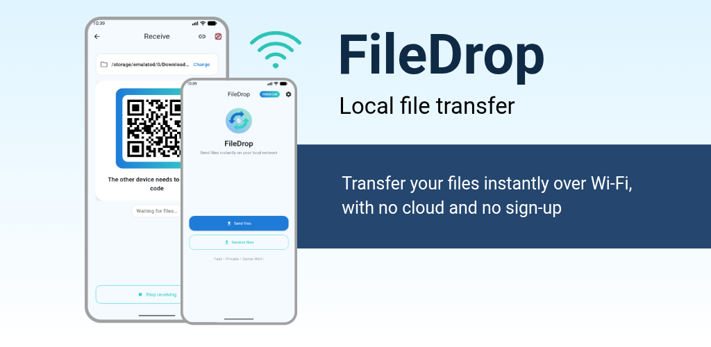 FileDrop - Main product screenshot demonstrating key features and user interface