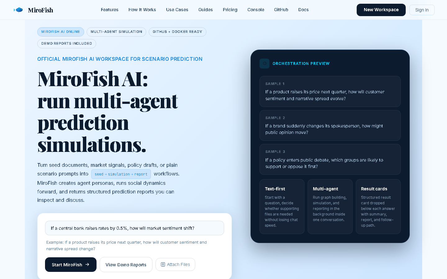 MiroFish AI gallery image