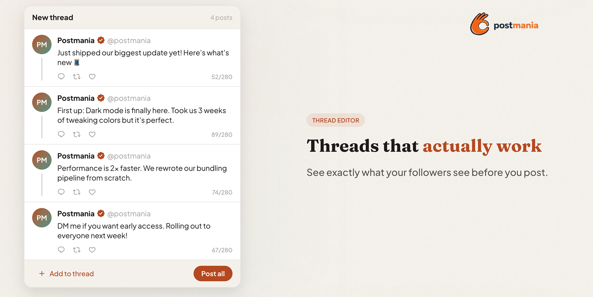 Postmania - Screenshot 2 showing product features and functionality