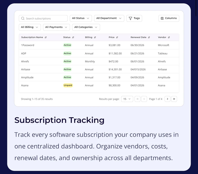 Subscription Central screenshot 1