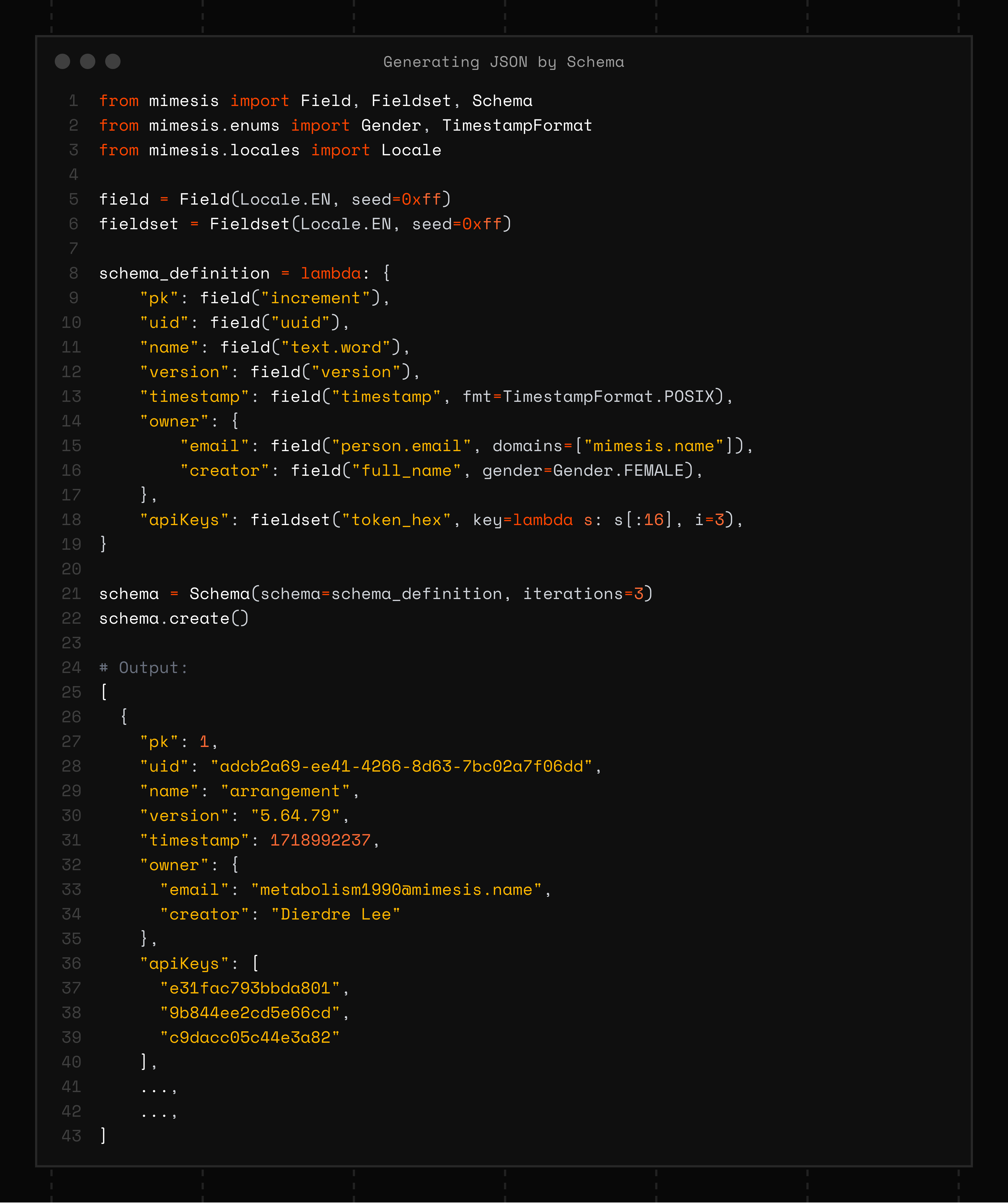 Mimesis: Synthetic Data Generator - Screenshot 3 showing product features and functionality