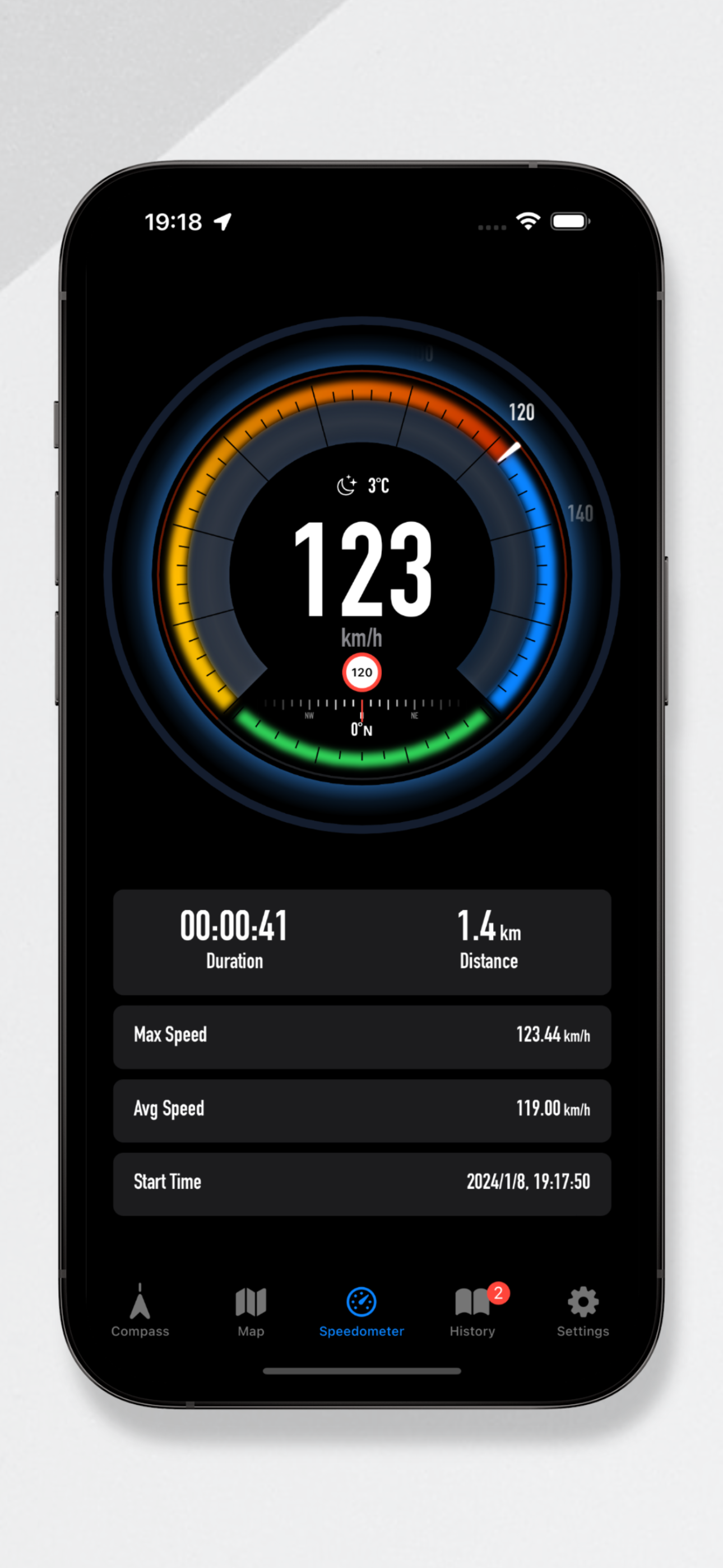 Спидометр GPS и Compass - Скорость, местоположение, карта, отслеживание медиа 4