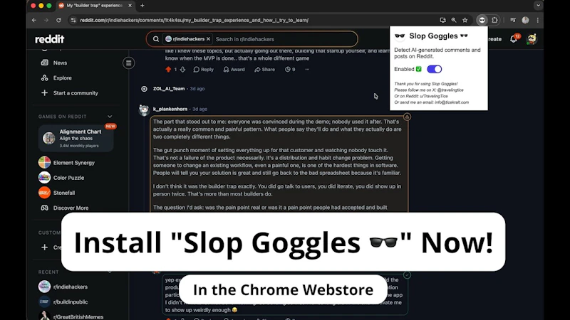 Slop Goggles screenshot 1 (video preview)