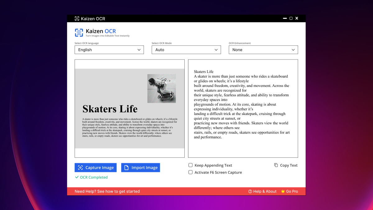 Mídia 3 de Kaizen OCR - OCR totalmente offline com 100 idiomas de suporte.Privacidade total