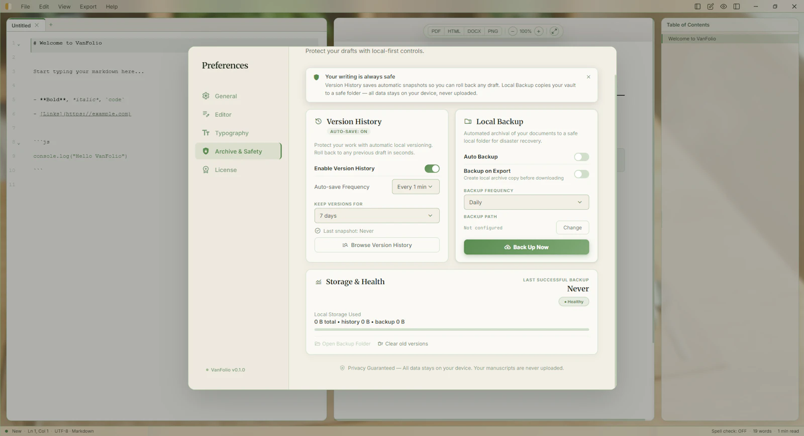 VanFolio — Markdown Workstation screenshot 7