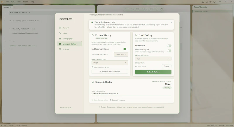 VanFolio — Markdown Workstation screenshot 7