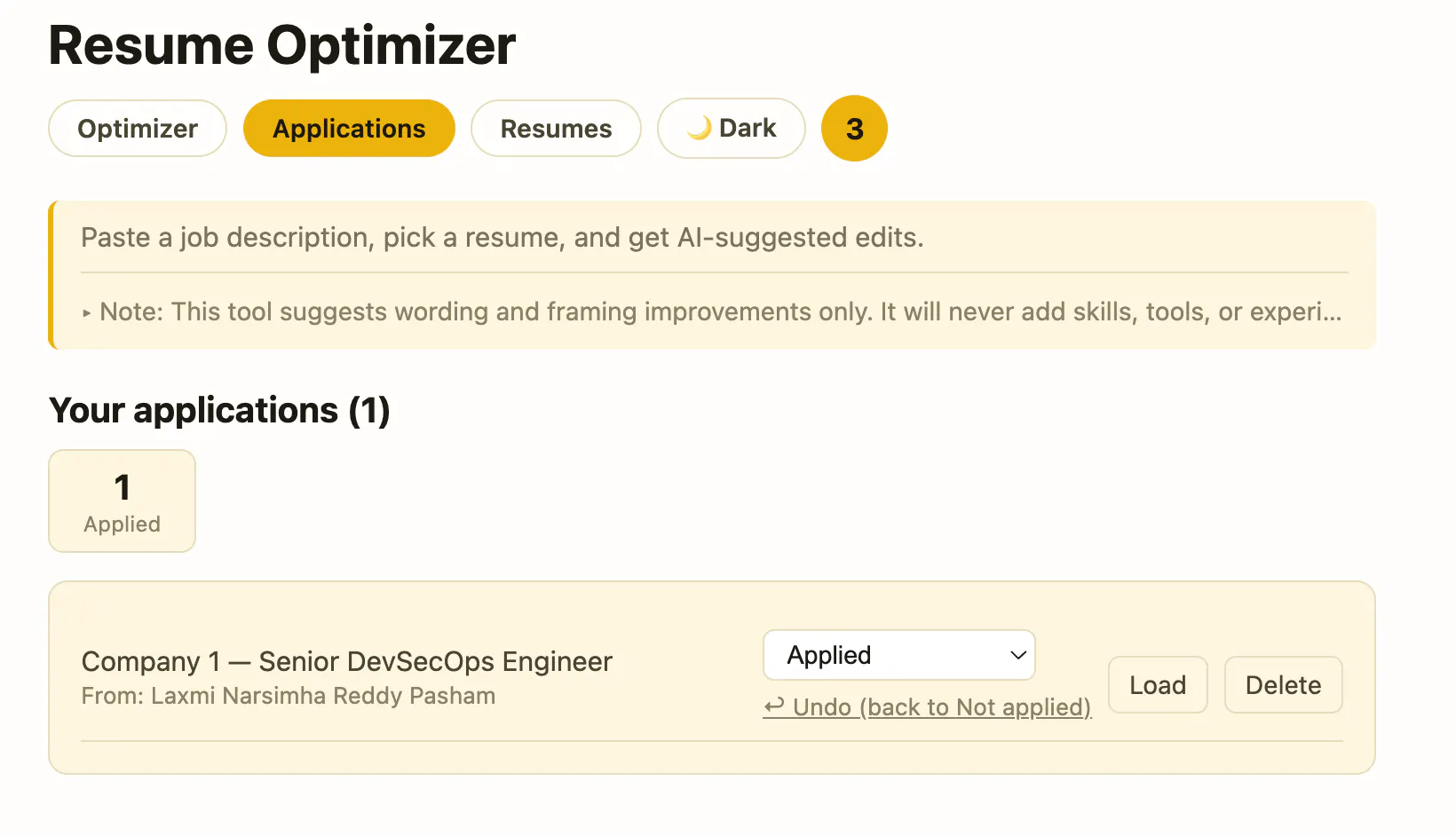 Resume Optimizer screenshot