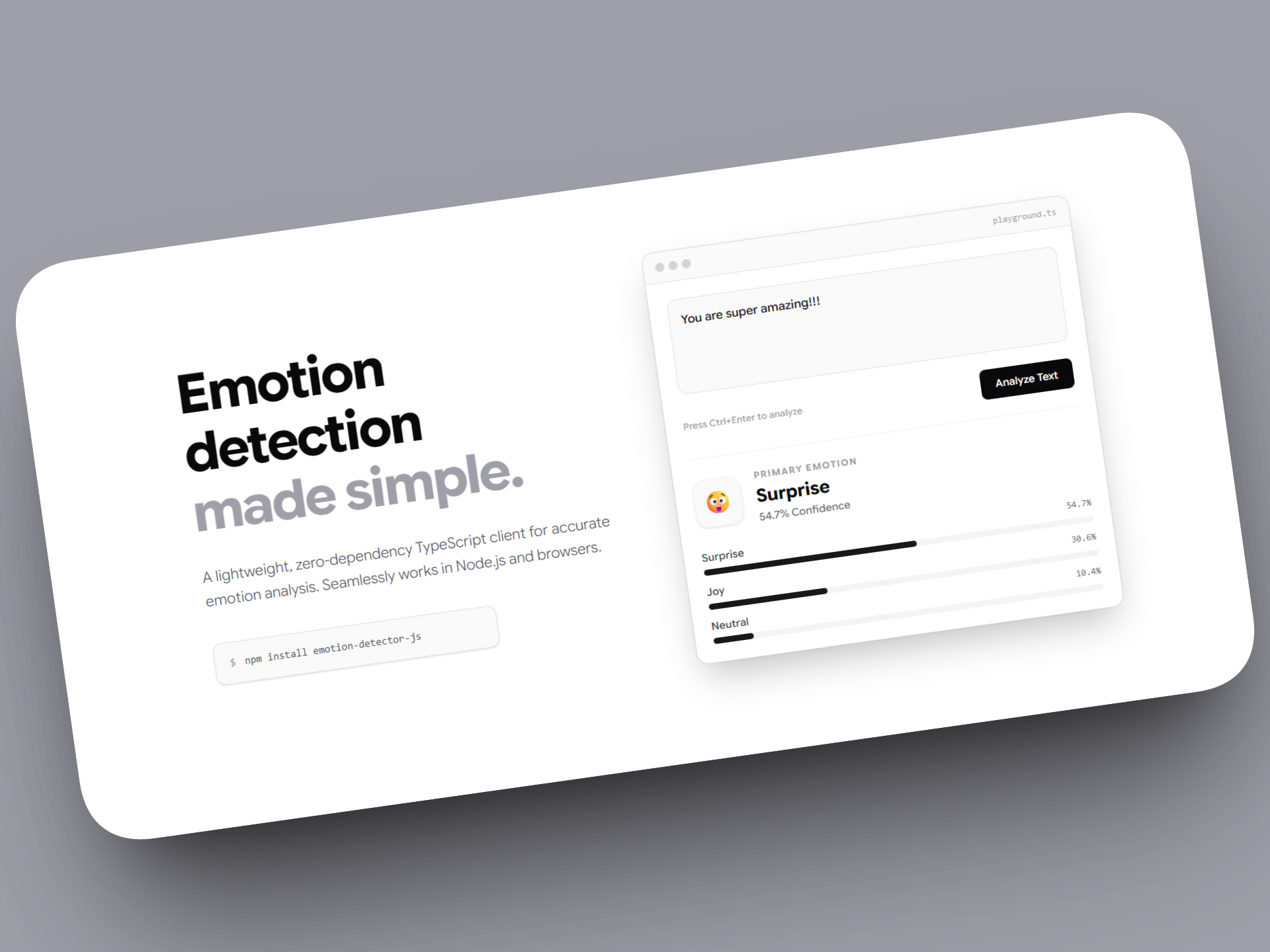 Emotion Tone Analyzer - Main product screenshot demonstrating key features and user interface