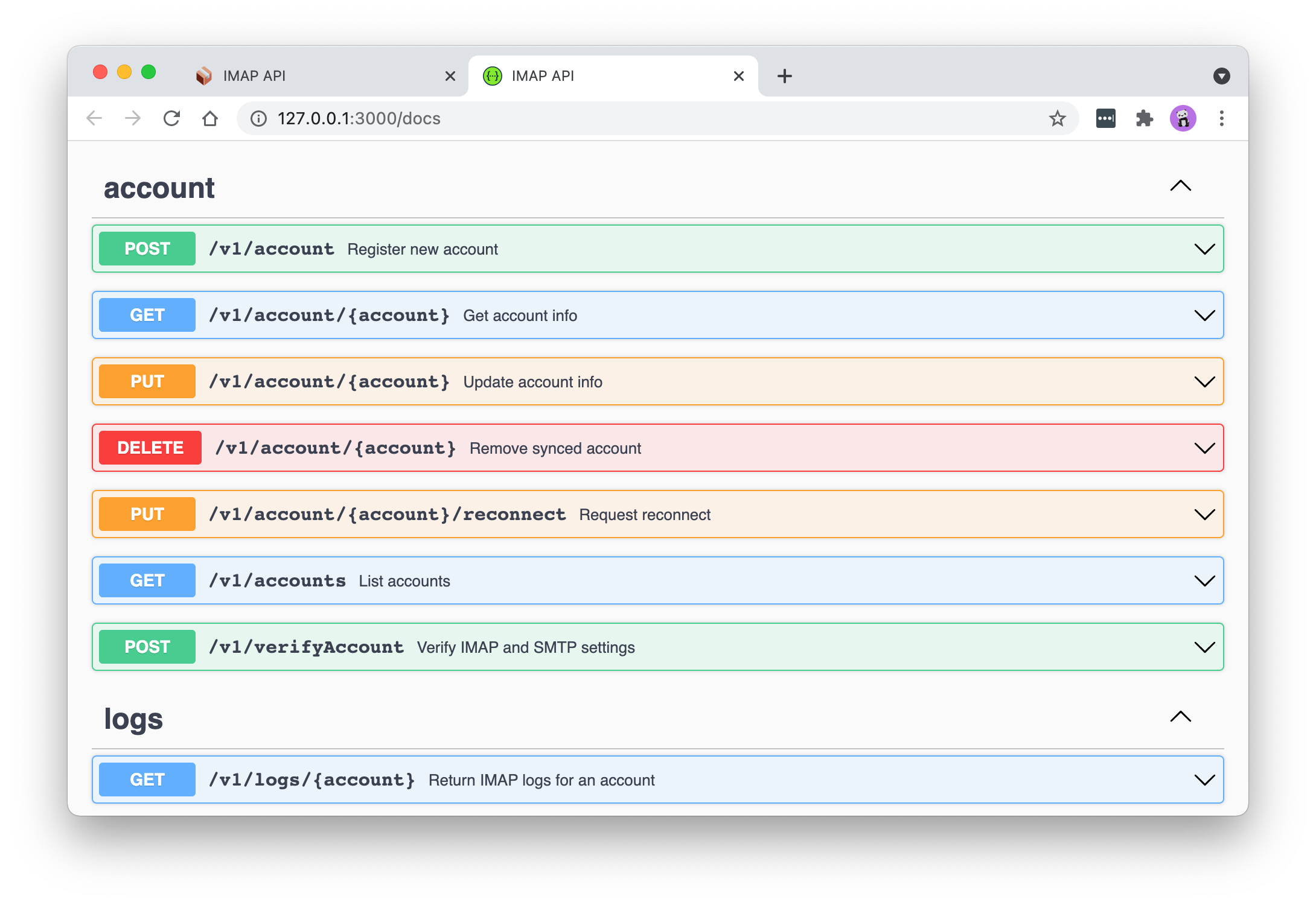 IMAP API gallery image
