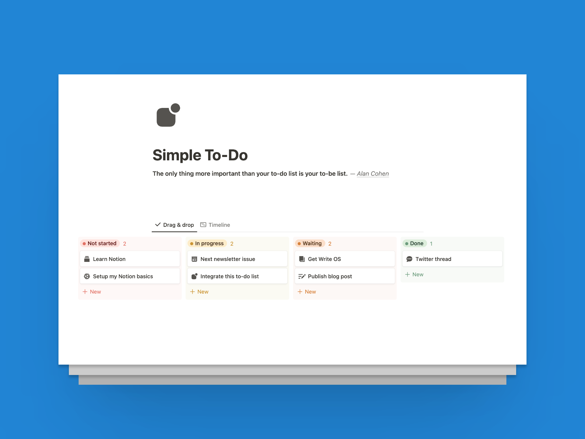 Semplice da fare (modello di nozione) - Ottieni le cose da fare con facilità media 1