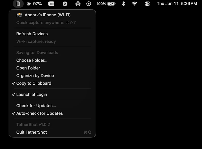 TetherShot screenshot 2