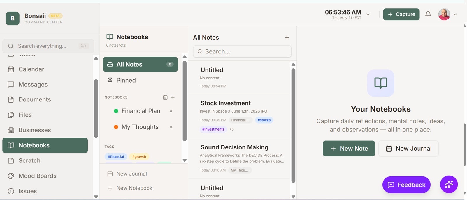 Bonsaii — Personalized Command Center gallery image