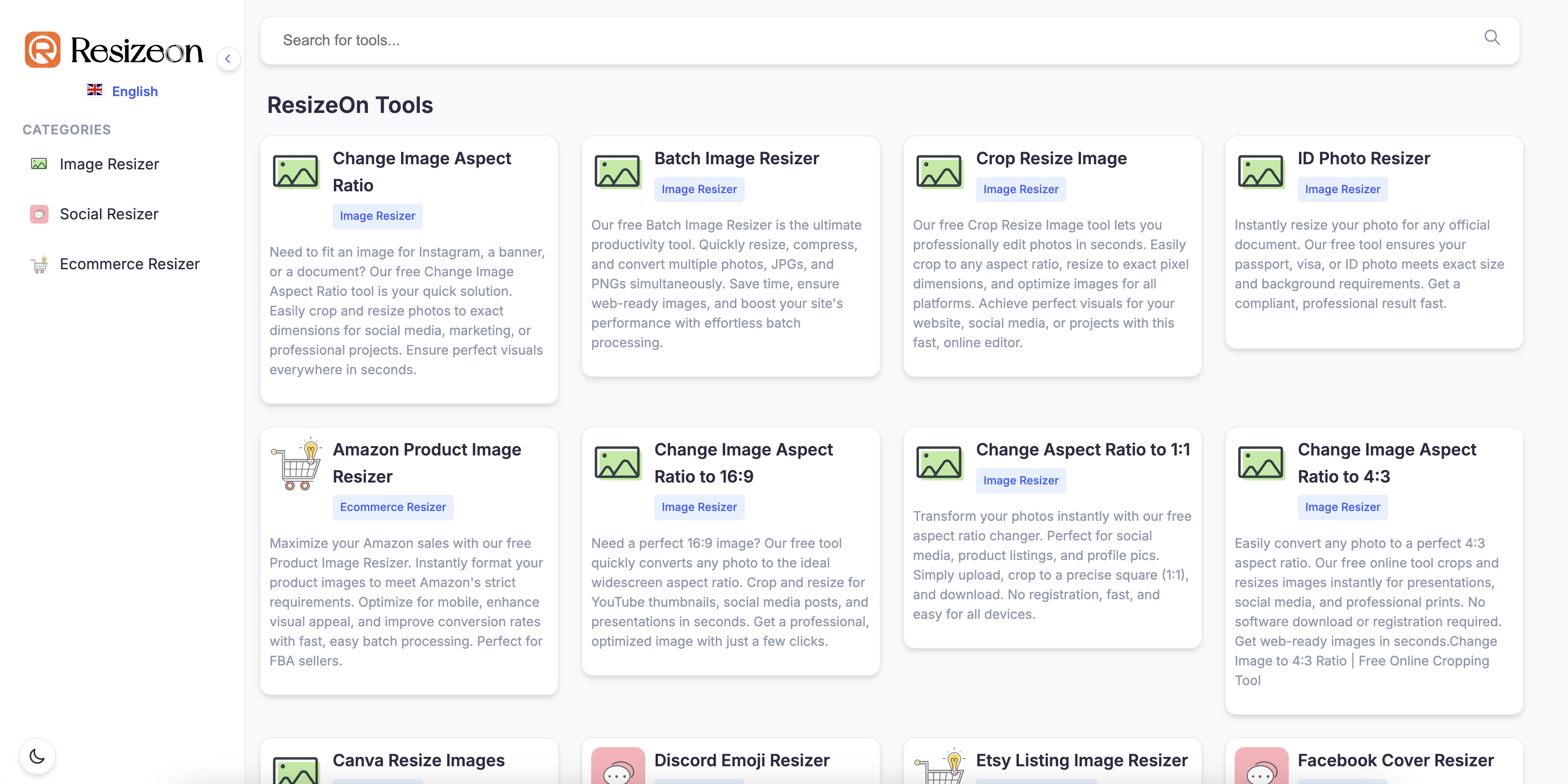 Resizeon - Main product screenshot demonstrating key features and user interface