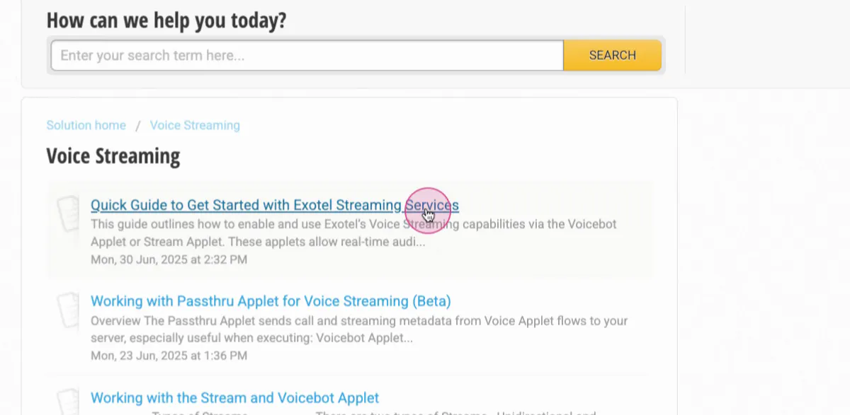 Exotel AgentStream