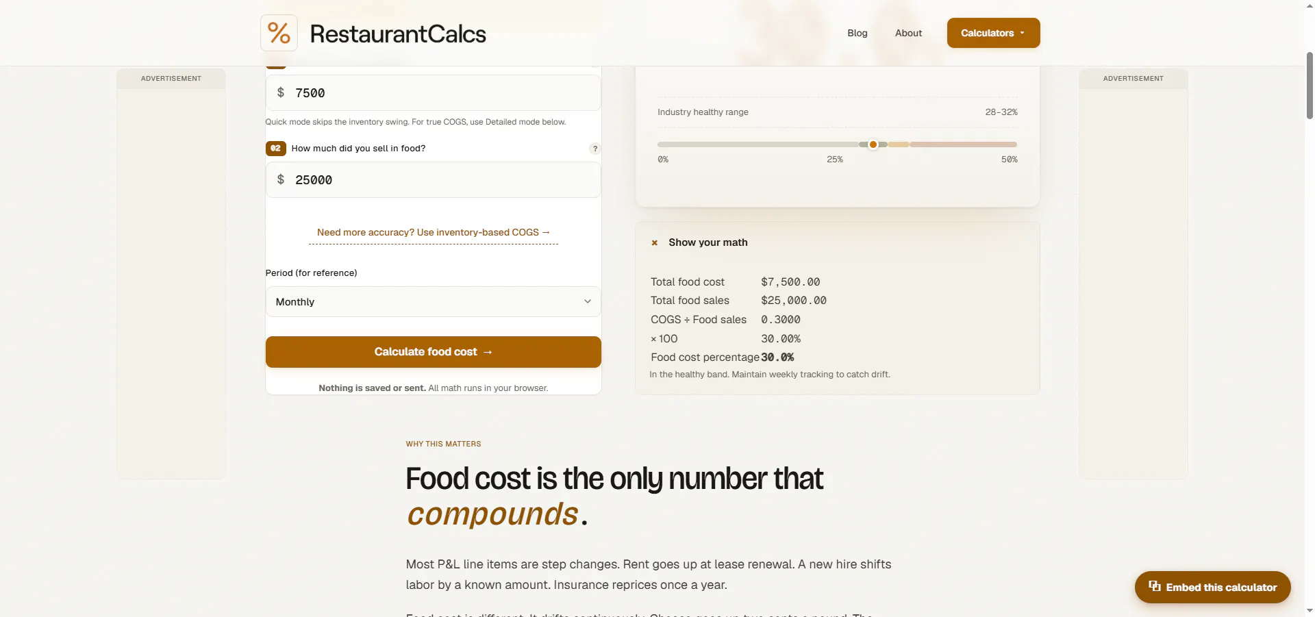 RestaurantCalcs gallery image