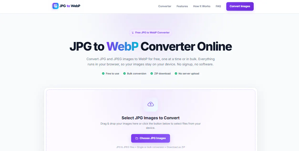 Free JPG to WebP Converter Online gallery image
