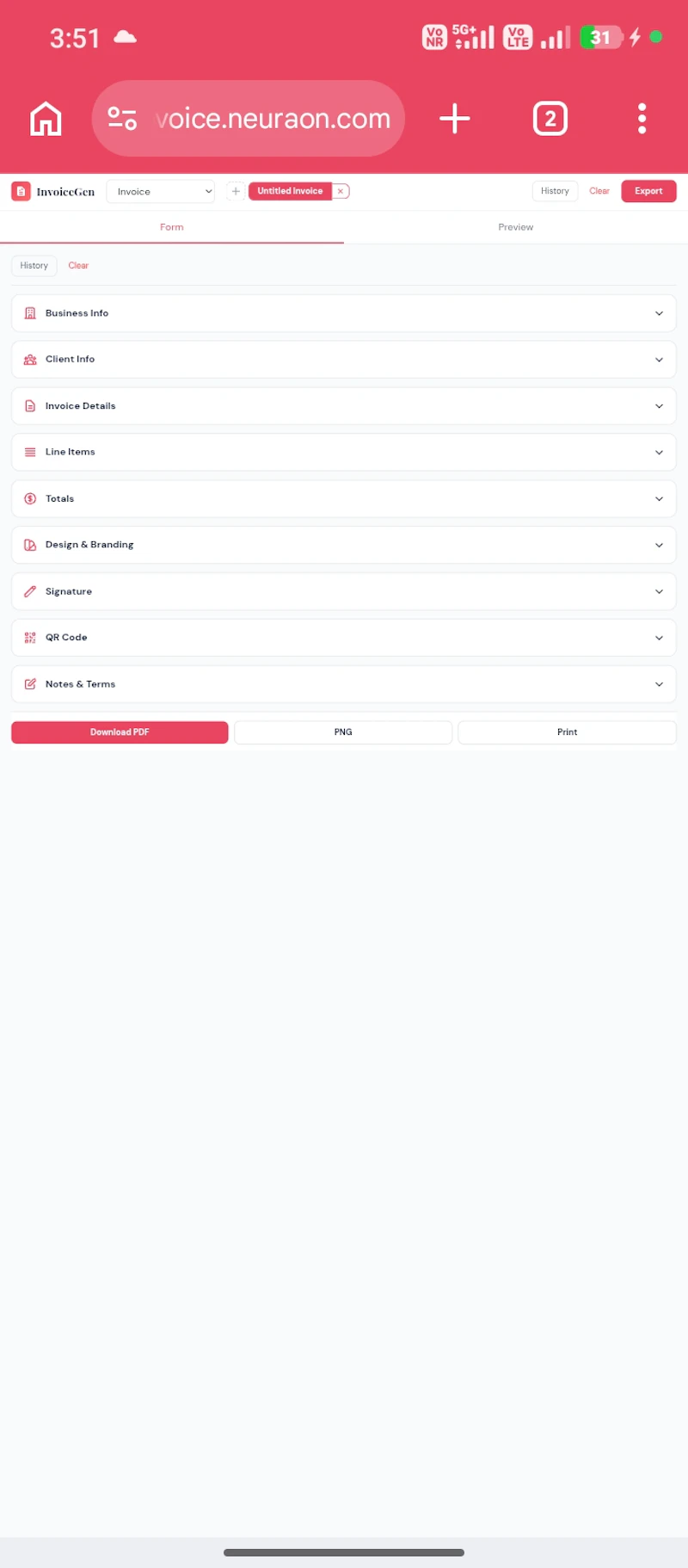 InvoiceGen screenshot 1
