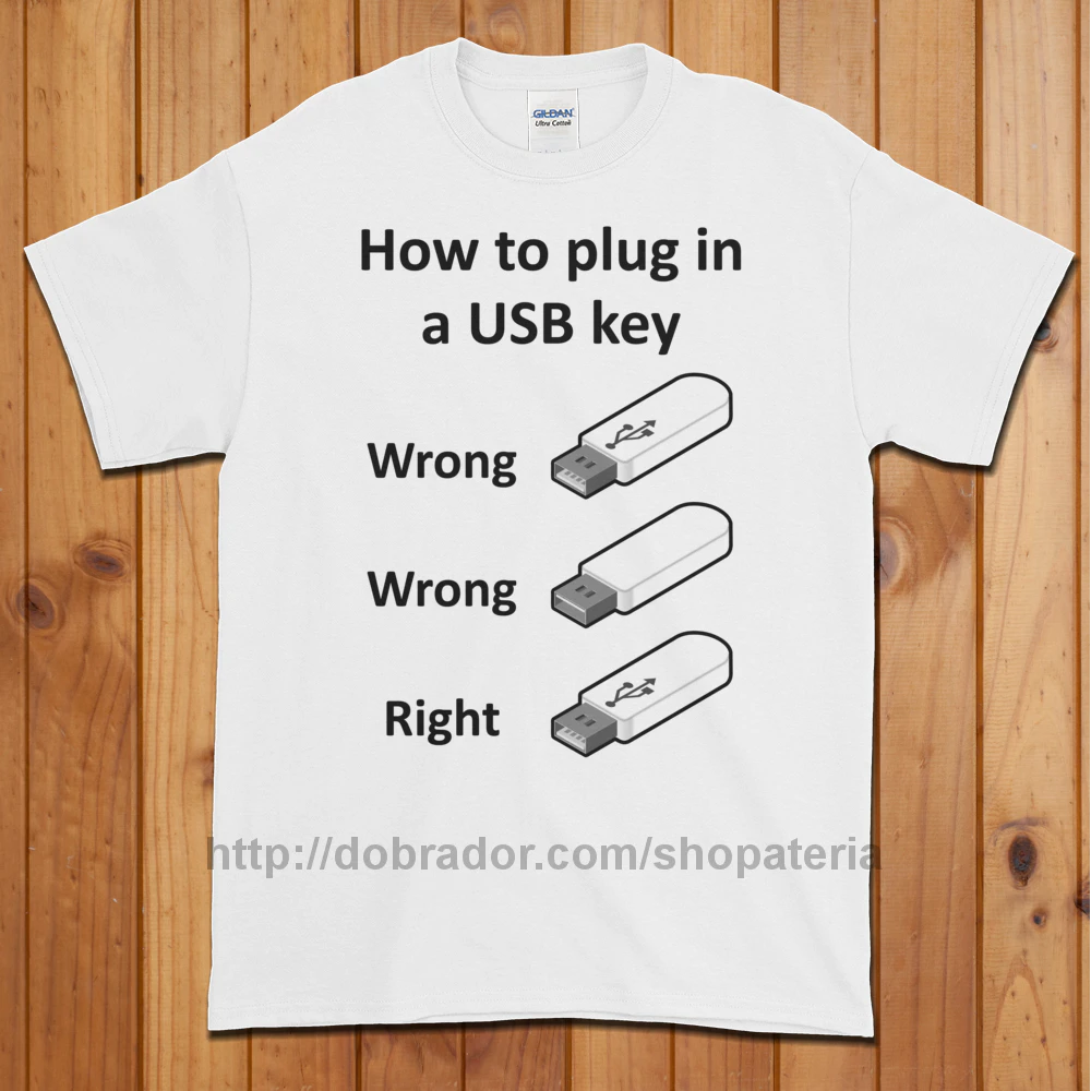 How to Plug in a USB Key T-Shirt (Unisex)