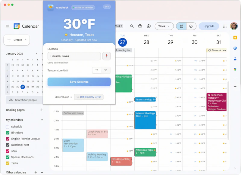 Raincheck screenshot 1