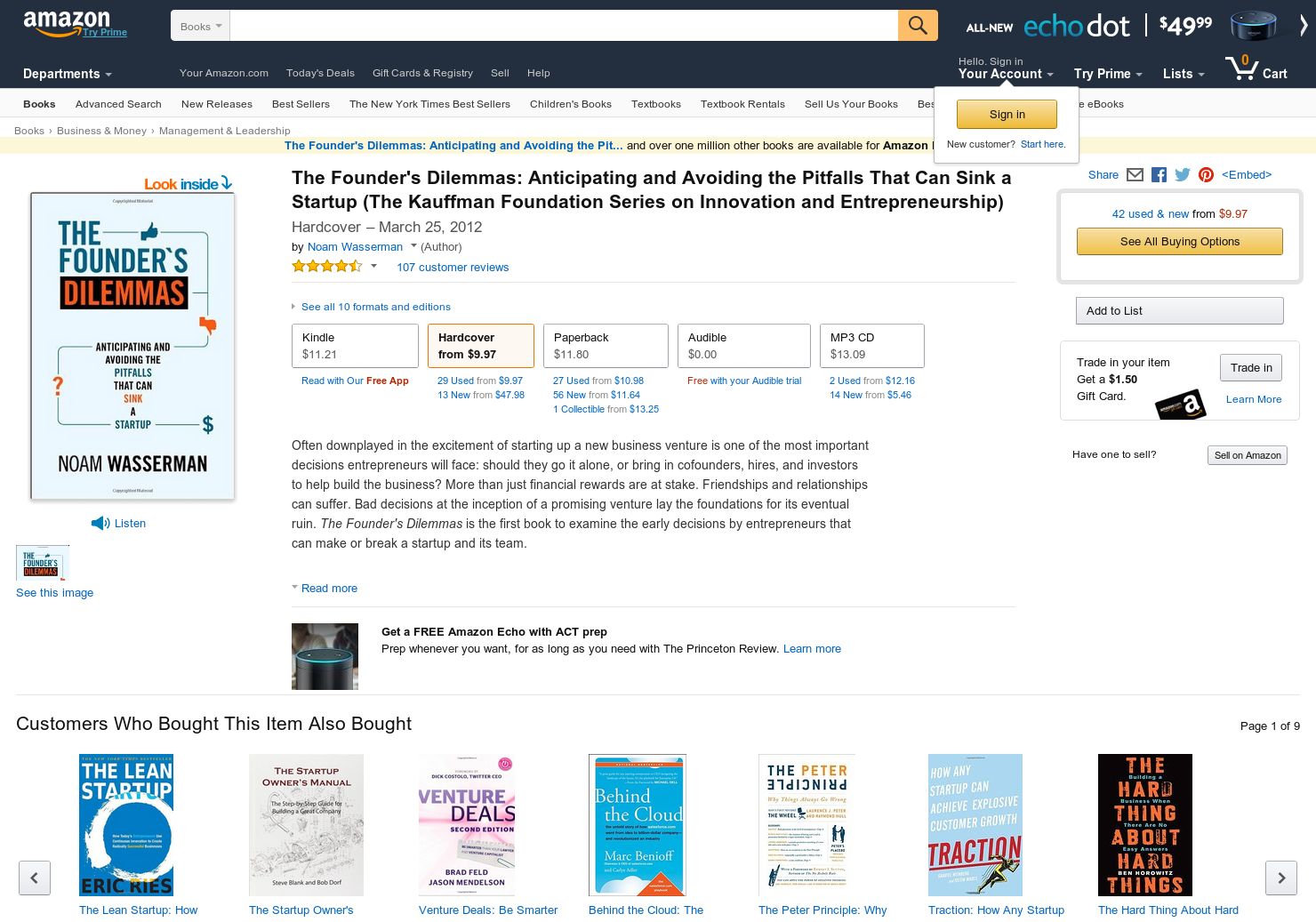 The Founder's Dilemmas