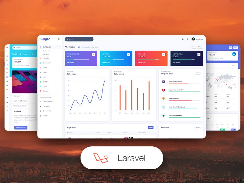 Argon dashboard for Laravel
