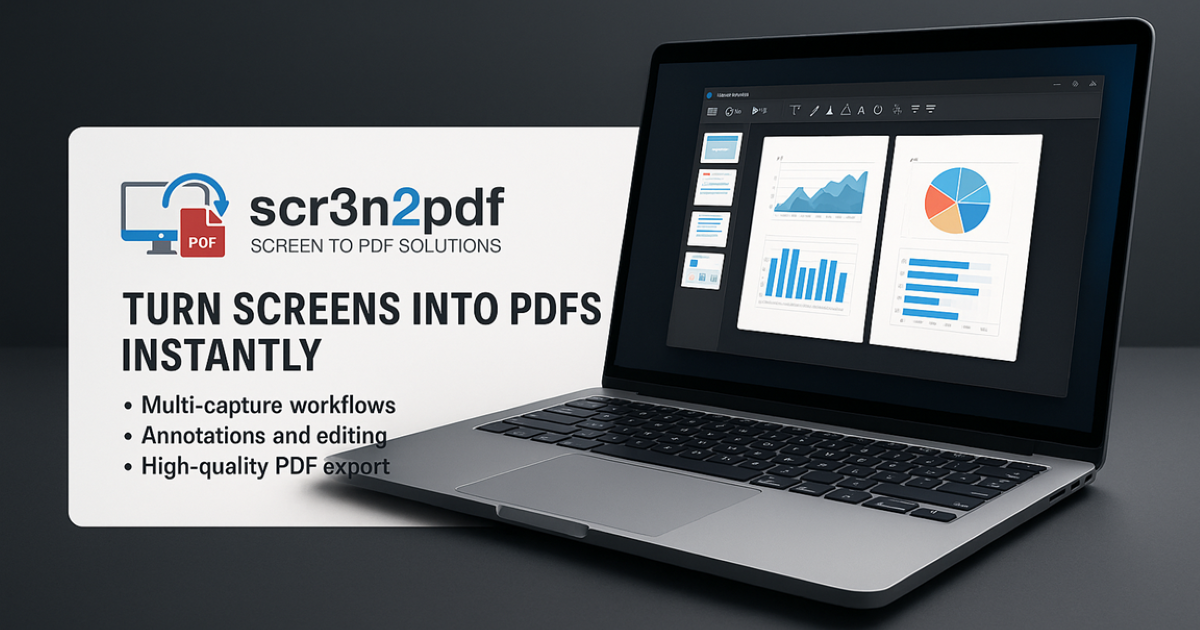 scr3n2pdf - Main product screenshot demonstrating key features and user interface