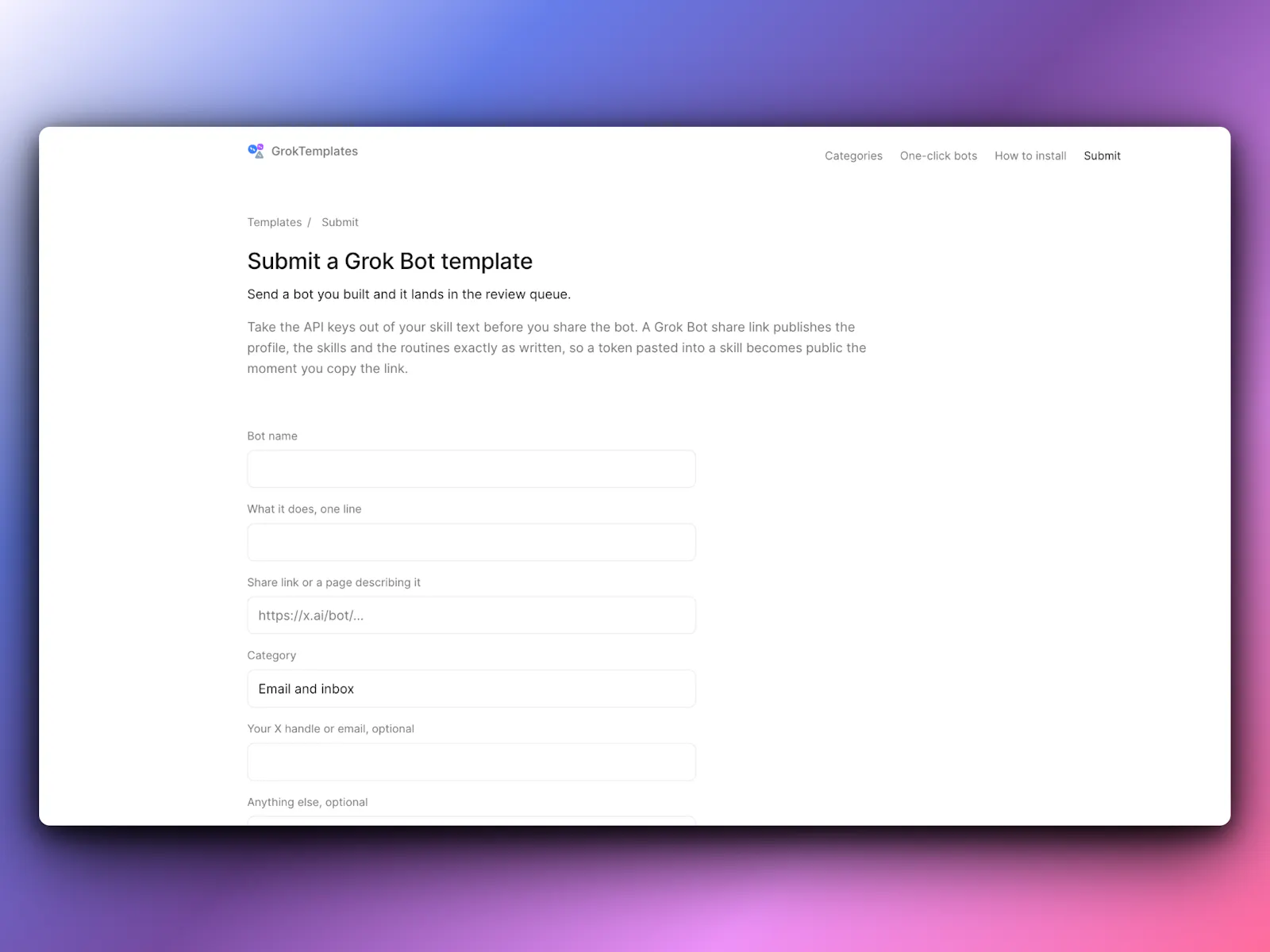 GrokTemplates screenshot 3