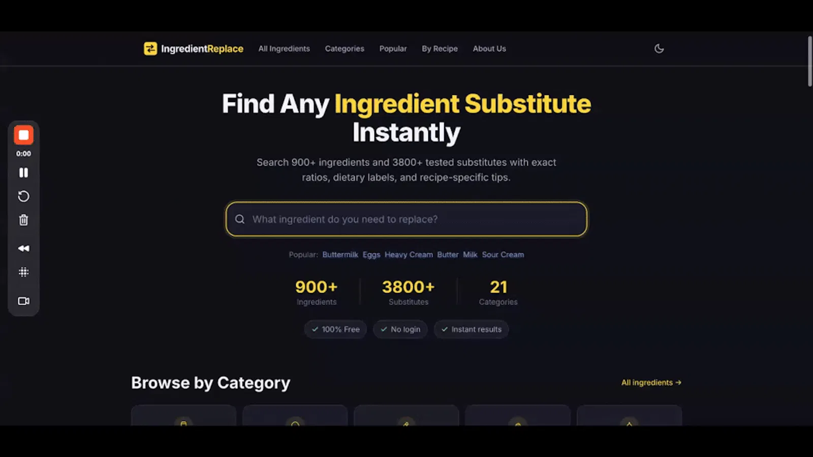 IngredientReplace screenshot 1 (video preview)