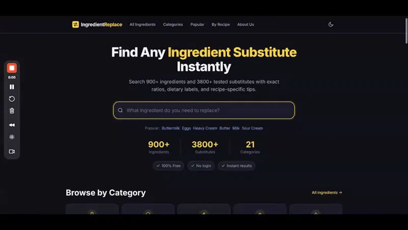 IngredientReplace screenshot 1 (video preview)