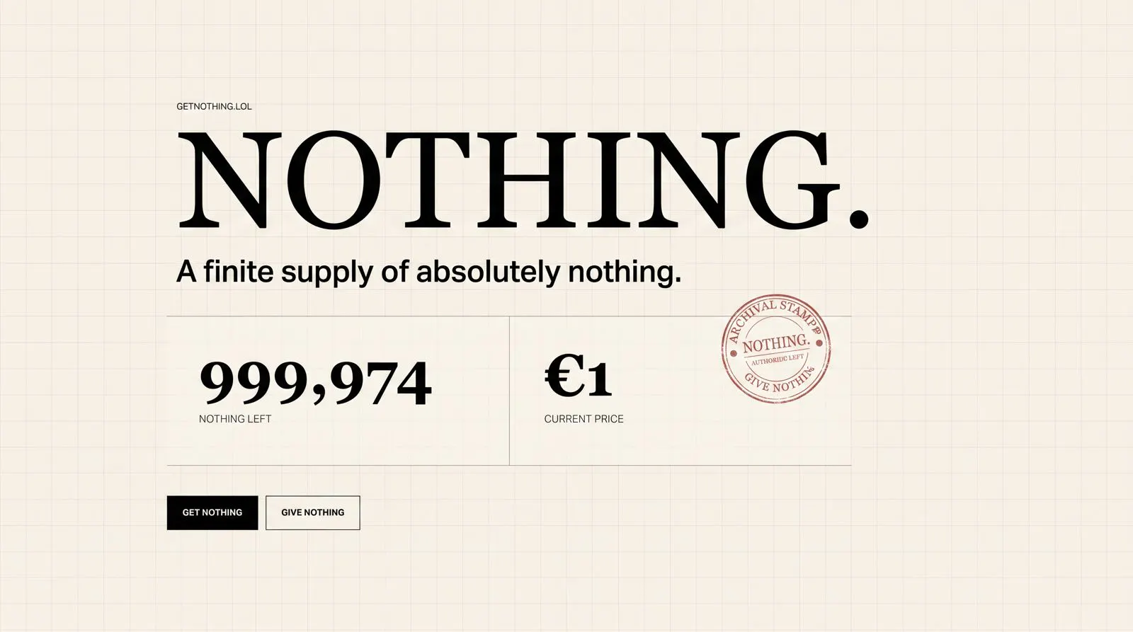 NOTHING. gallery image