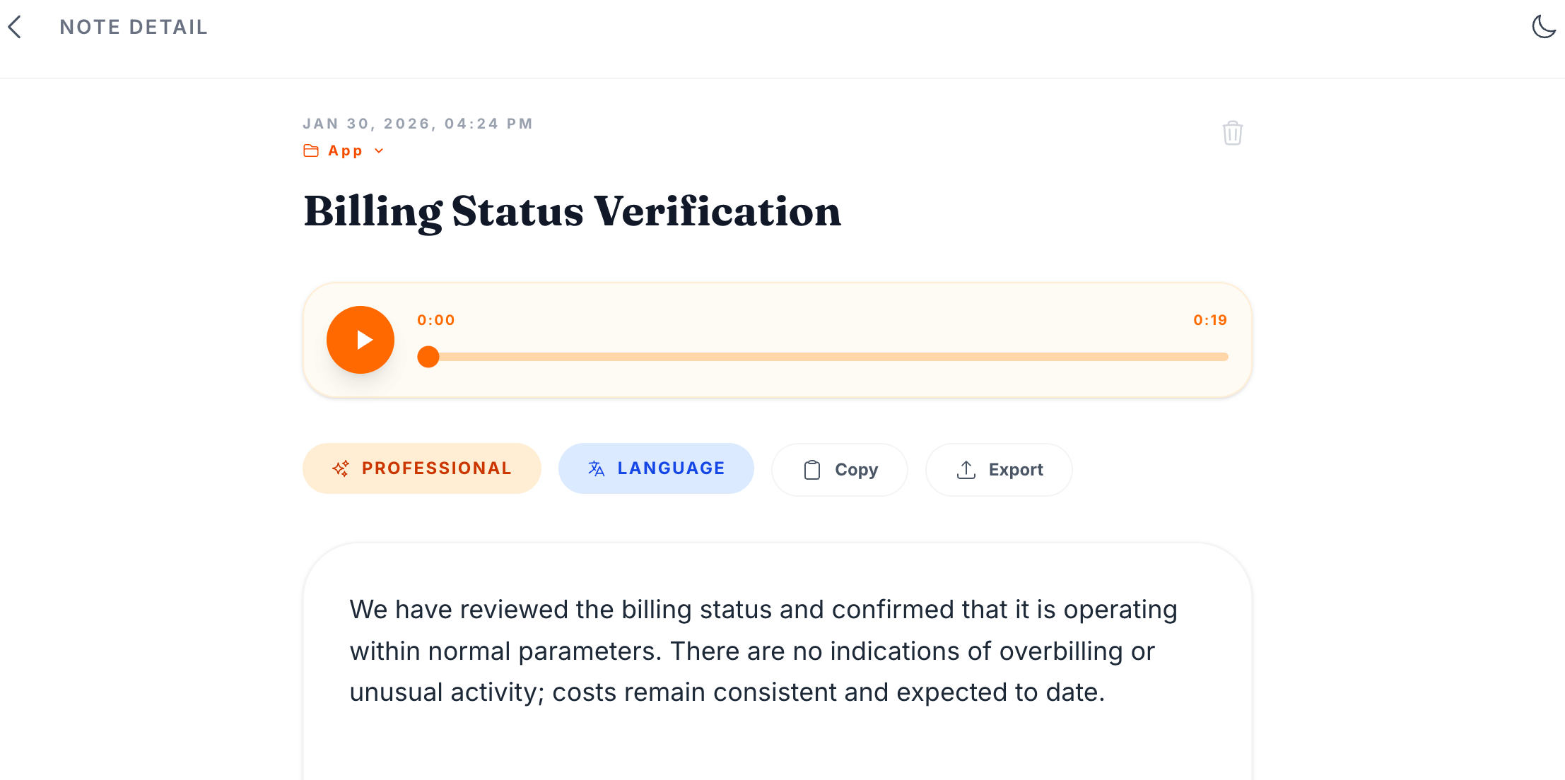 VocalNote - Screenshot 3 showing product features and functionality