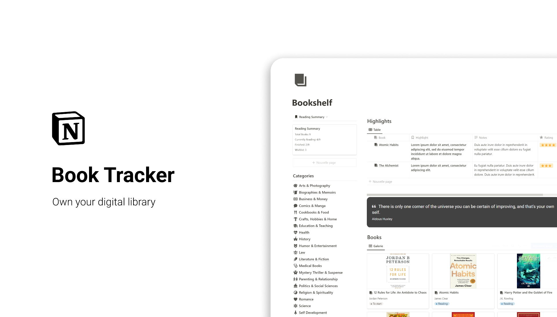 Notion Book Tracker gallery image