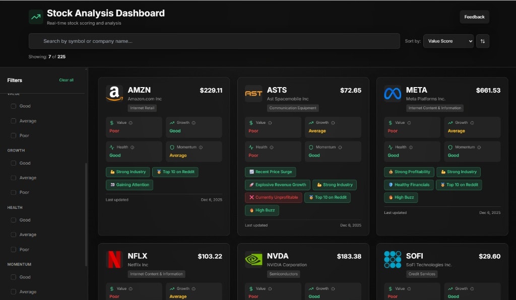 Markettag - Instant stock insights - Main product screenshot demonstrating key features and user interface