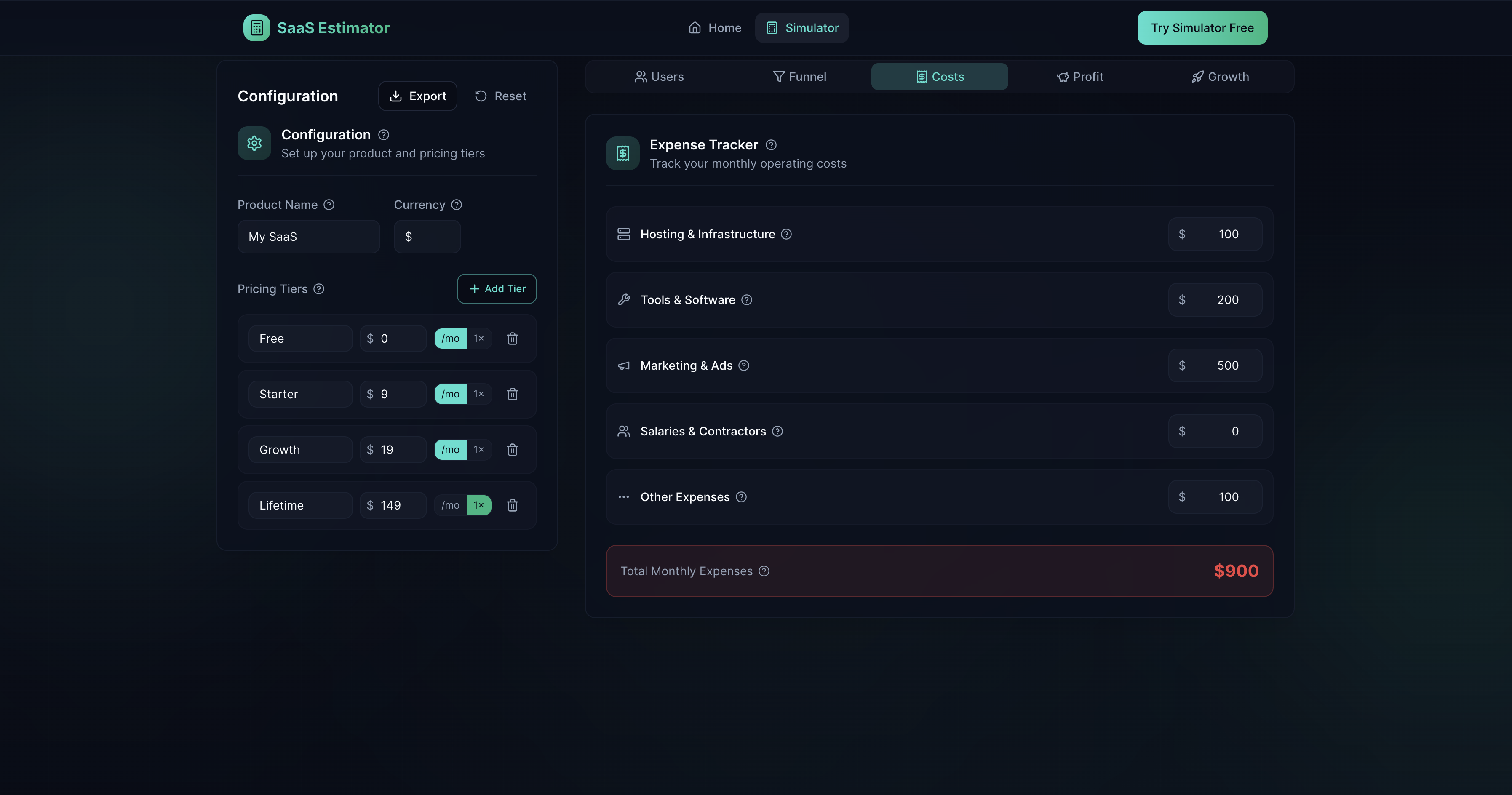 SaaS Estimator gallery image