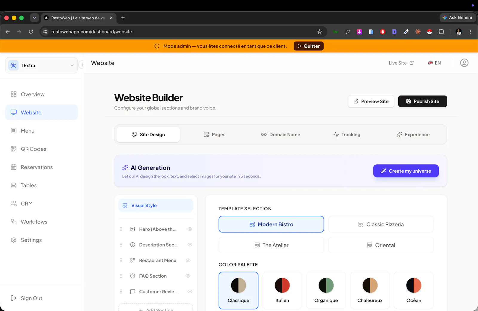RestoWeb screenshot 2