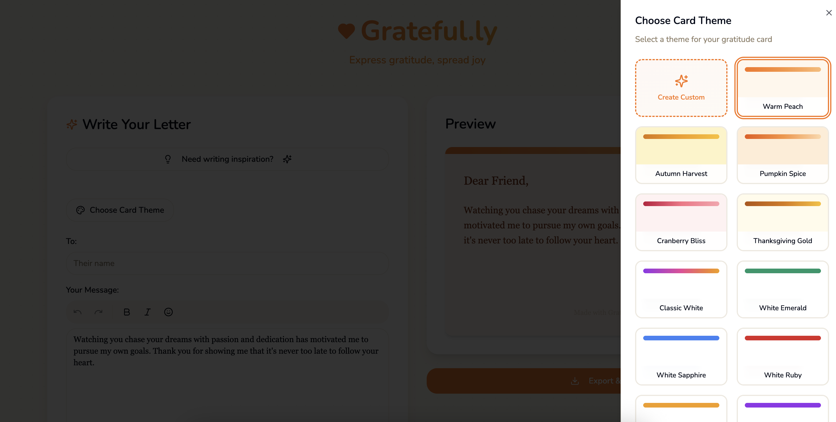 Grateful.ly - Screenshot 5 showing product features and functionality