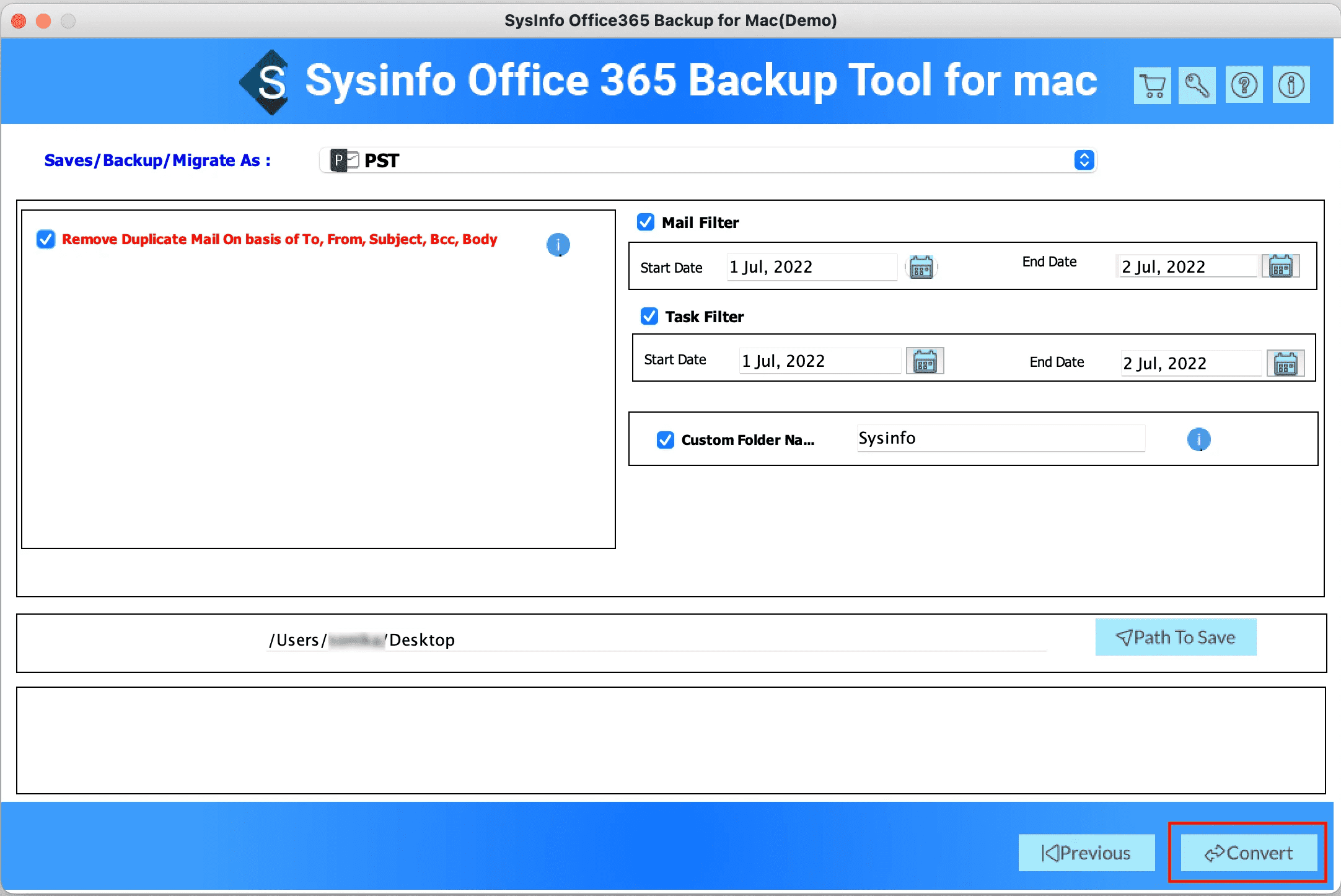 Sysinfo Office 365 أداة نسخ احتياطي لـ Mac media 5