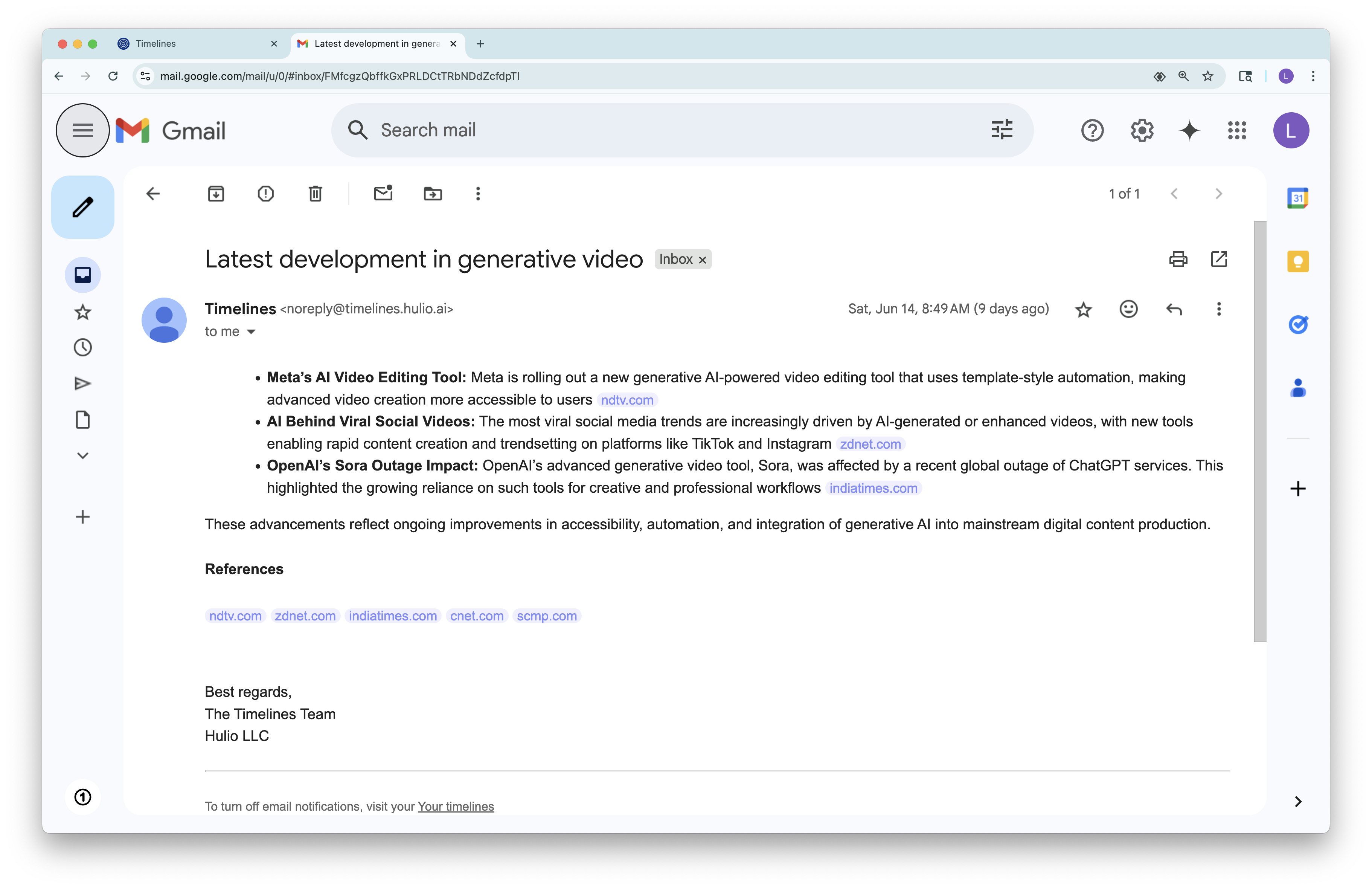 Timelines - For continuous research and information exploration media 6