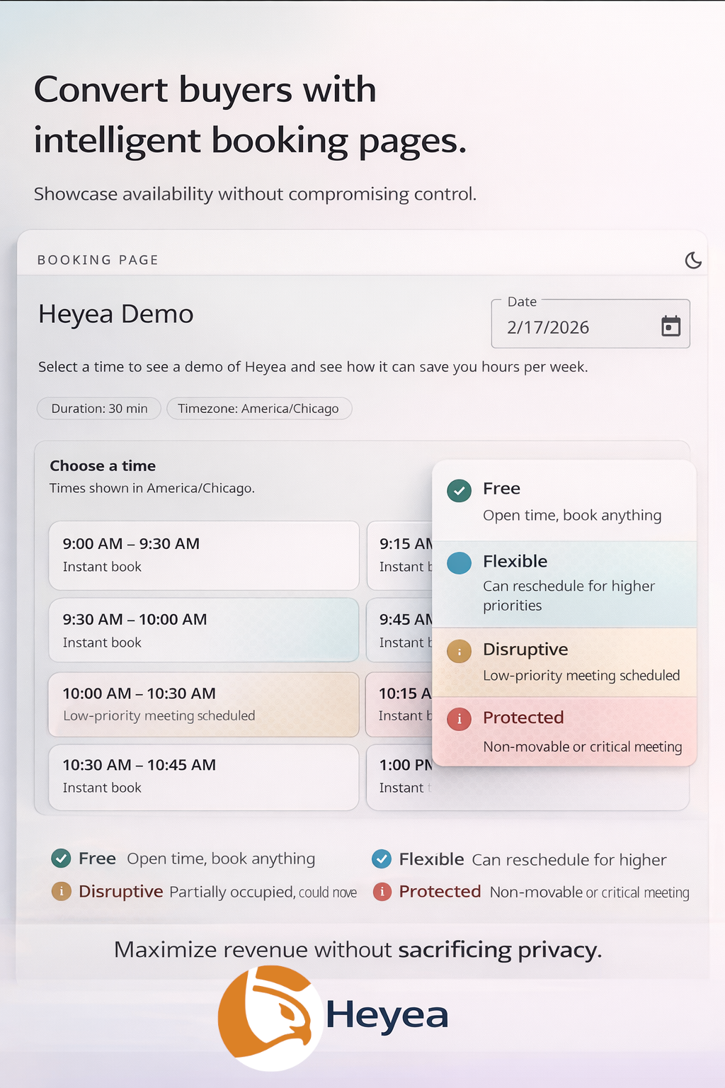 Heyea: All Your Calendars, One You - Screenshot 4 showing product features and functionality