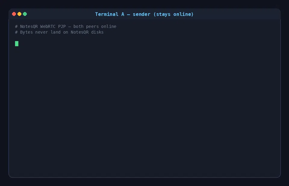 NotesQR - P2P file sharing screenshot