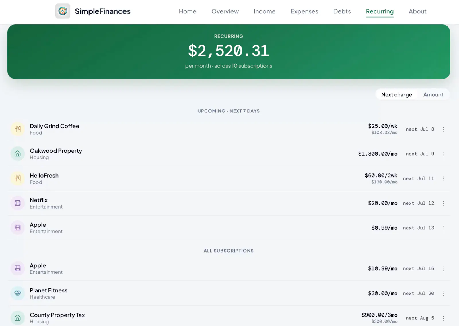 SimpleFinances screenshot 8